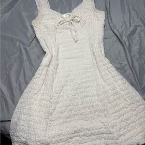 Elegant White Textured Dress